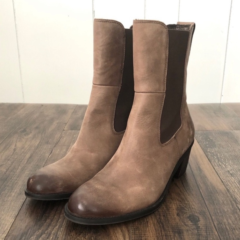 Matisse Ashbury Chelsea Booties Heeled Boots‎ Brown Leather Size 10